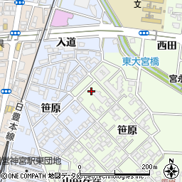 花ヶ島笹原緑地広場周辺の地図