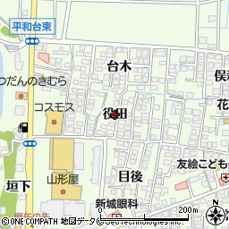 宮崎県宮崎市下北方町（役田）周辺の地図