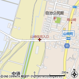 山崎住宅入口周辺の地図