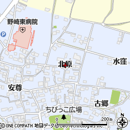 宮崎県宮崎市村角町北原周辺の地図