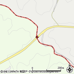 境野峠周辺の地図