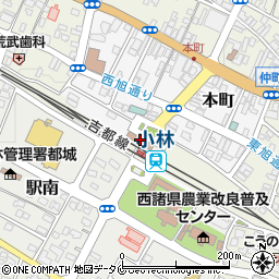 宮崎県小林市周辺の地図