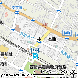 宮崎県小林市本町周辺の地図