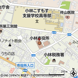小林市役所　議会事務局周辺の地図