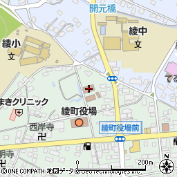 綾町児童館周辺の地図