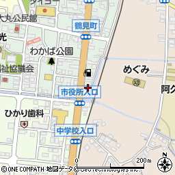 阿久根大丸郵便局周辺の地図