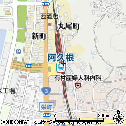 阿久根駅周辺の地図