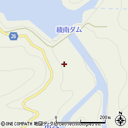 綾南ダム周辺の地図