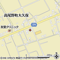 鹿児島県出水市高尾野町大久保2638周辺の地図