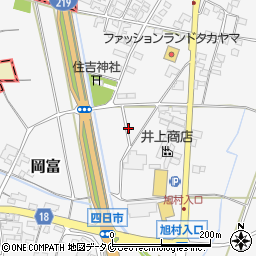 宮崎県西都市岡富周辺の地図