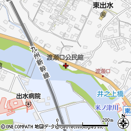 渡瀬口公民館周辺の地図