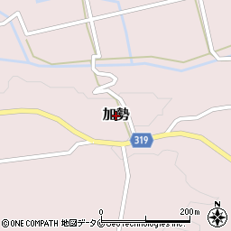 宮崎県西都市加勢周辺の地図