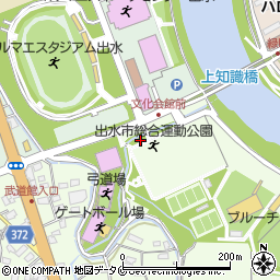 出水市総合運動公園周辺の地図