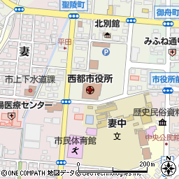 宮崎県西都市周辺の地図