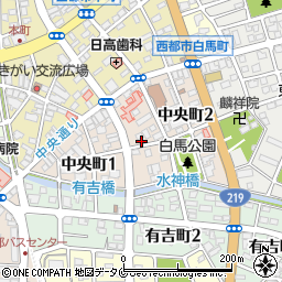 宮崎県西都市中央町周辺の地図