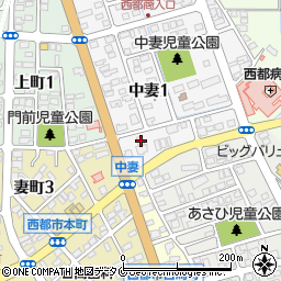 宮崎県西都市中妻1丁目7周辺の地図