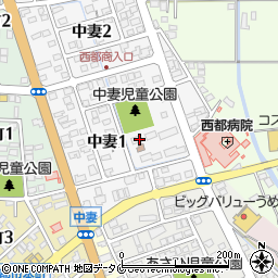 宮崎県西都市中妻1丁目周辺の地図