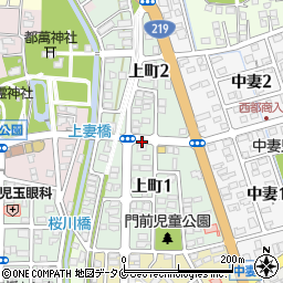 宮崎県西都市上町周辺の地図