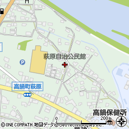 萩原自治公民館周辺の地図