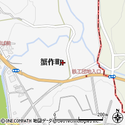 熊本県人吉市蟹作町周辺の地図