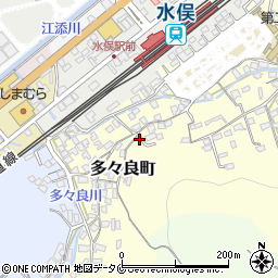 熊本県水俣市多々良町周辺の地図