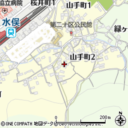 熊本県水俣市山手町周辺の地図