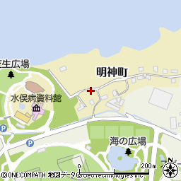 熊本県水俣市明神町周辺の地図