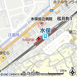 肥薩おれんじ鉄道株式会社　水俣駅周辺の地図