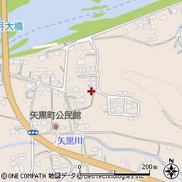 熊本県人吉市矢黒町周辺の地図