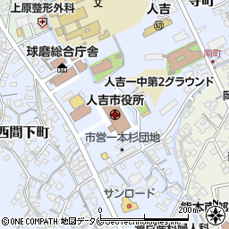 熊本県人吉市周辺の地図