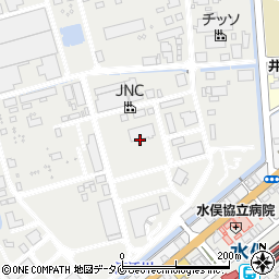 チッソ株式会社　水俣本部患者センター周辺の地図