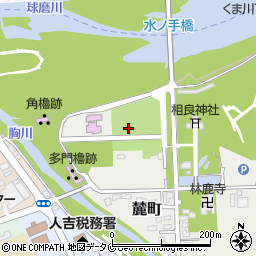 熊本県人吉市麓町周辺の地図