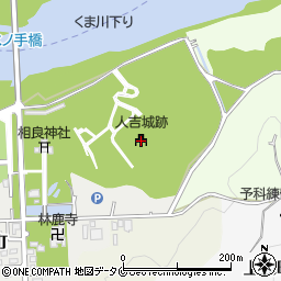 人吉城跡周辺の地図