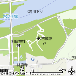 人吉城跡公園周辺の地図