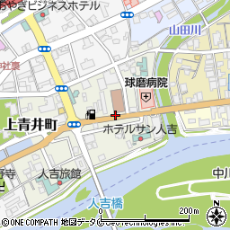 人吉郵便局前周辺の地図