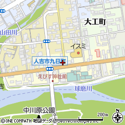 熊本県人吉市九日町周辺の地図