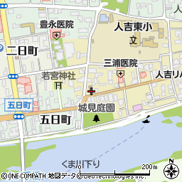 人吉七日町郵便局周辺の地図