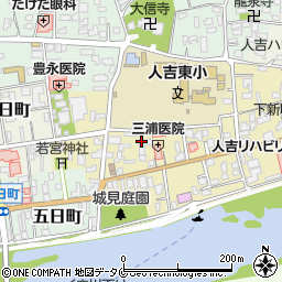 熊本県人吉市七日町周辺の地図