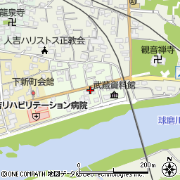 熊本県人吉市上新町周辺の地図