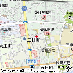 熊本県人吉市二日町周辺の地図
