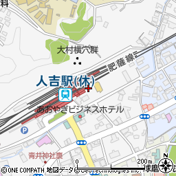 くま川鉄道株式会社　人吉温泉駅周辺の地図