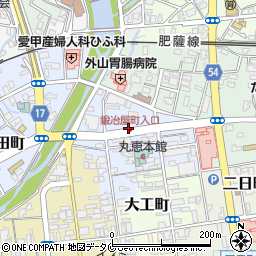 熊本県人吉市鍛冶屋町周辺の地図
