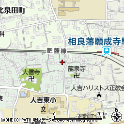 熊本県人吉市南泉田町周辺の地図