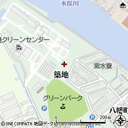熊本県水俣市築地周辺の地図