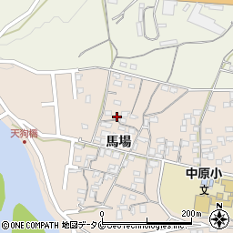 熊本県人吉市中神町馬場周辺の地図