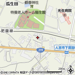 熊本県人吉市下原田町瓜生田1054-11周辺の地図