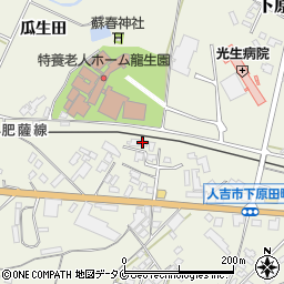 熊本県人吉市下原田町瓜生田1054周辺の地図