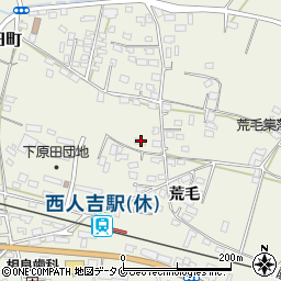 熊本県人吉市下原田町荒毛1301-1周辺の地図
