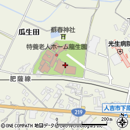 熊本県人吉市下原田町瓜生田1054-1周辺の地図