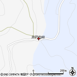 井戸内峠周辺の地図